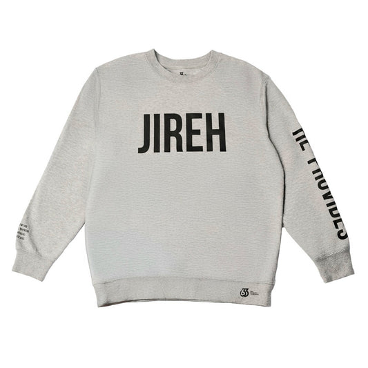 JIREH HE PROVIDES LIGHT GRAY SWEATER