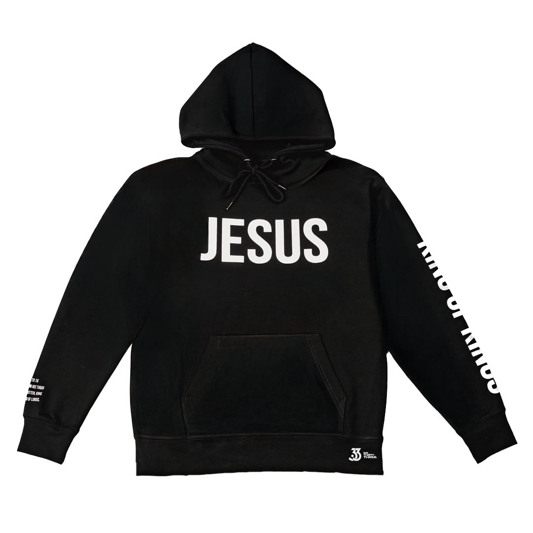 Jesus King Of Kings Hoodie (Black/White)