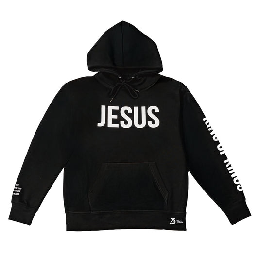Jesus King Of Kings Hoodie (Black/White)