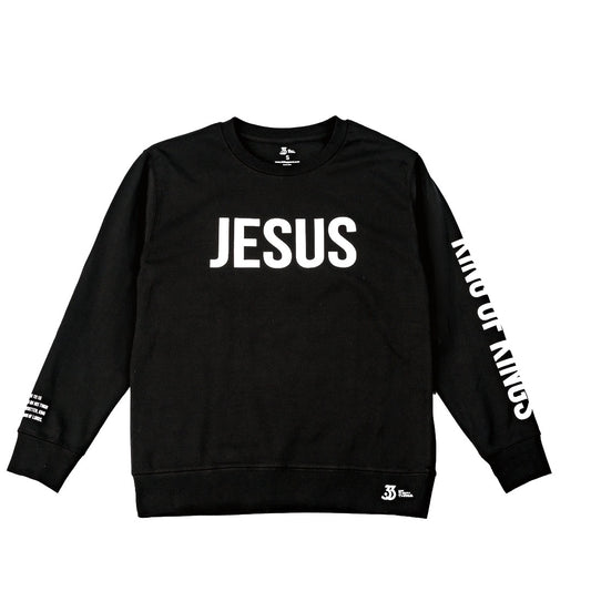 Jesus King Of Kings Sweater (Black/White)