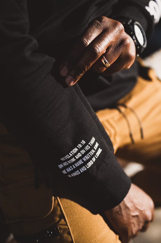 Jesus King Of Kings Hoodie (Black/White)clearance