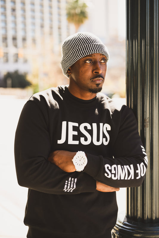 Jesus King Of Kings Sweater (Black/White)clearance