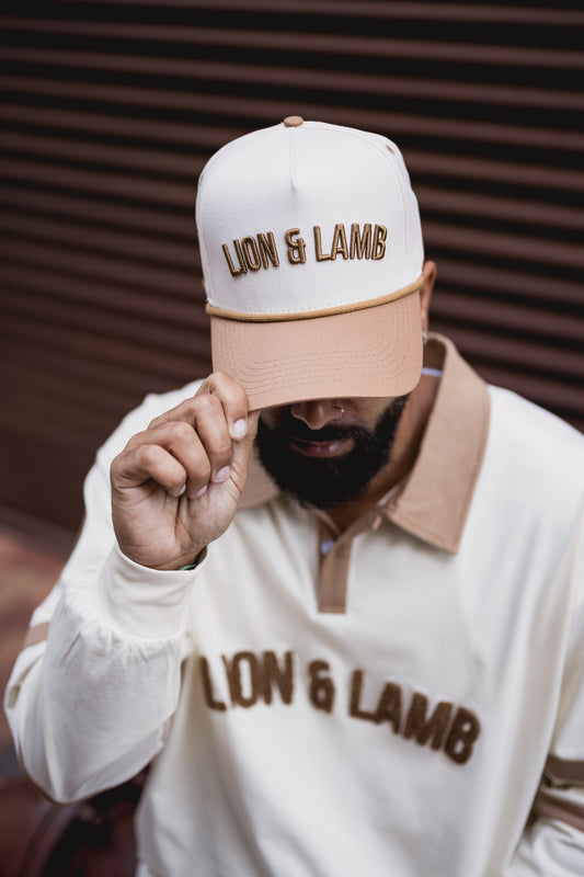 Lion & Lamb Snapback Hat (Mocha/Cream)