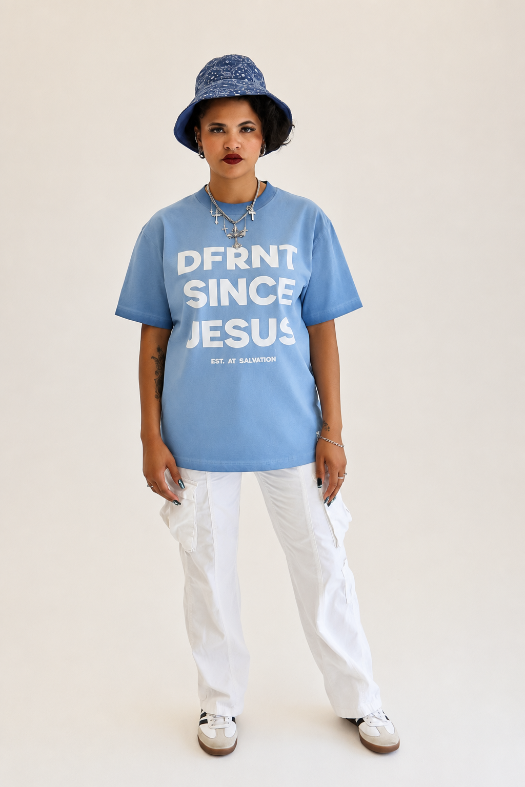 DFRNT SINCE JESUS DENIM PREMIUM TEE