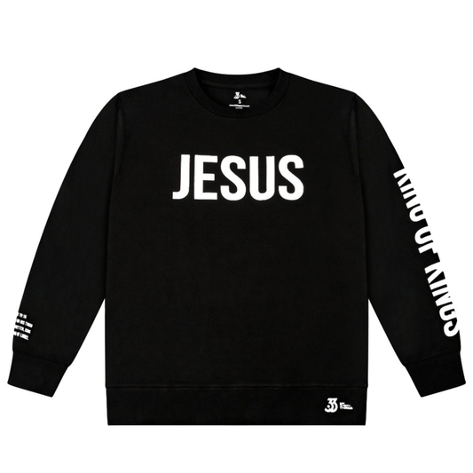 Jesus King Of Kings Sweater (Black/White)