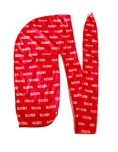 RED "BLESSED" DURAG